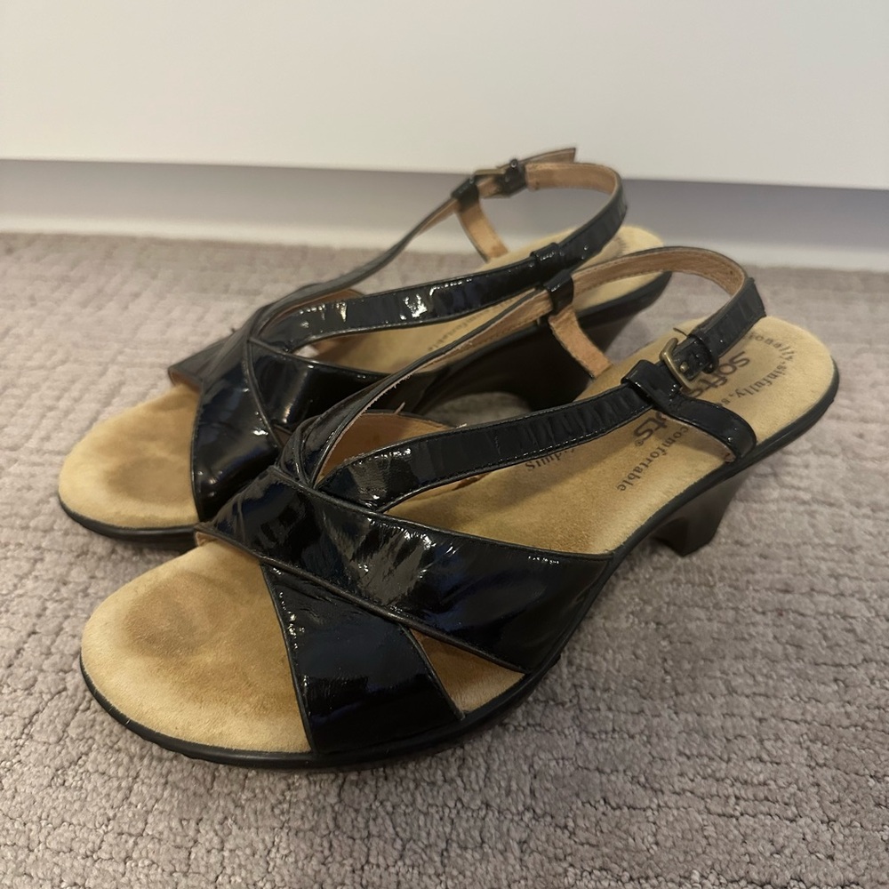 Softspots Patent Leather Wedge Comfort Sandals